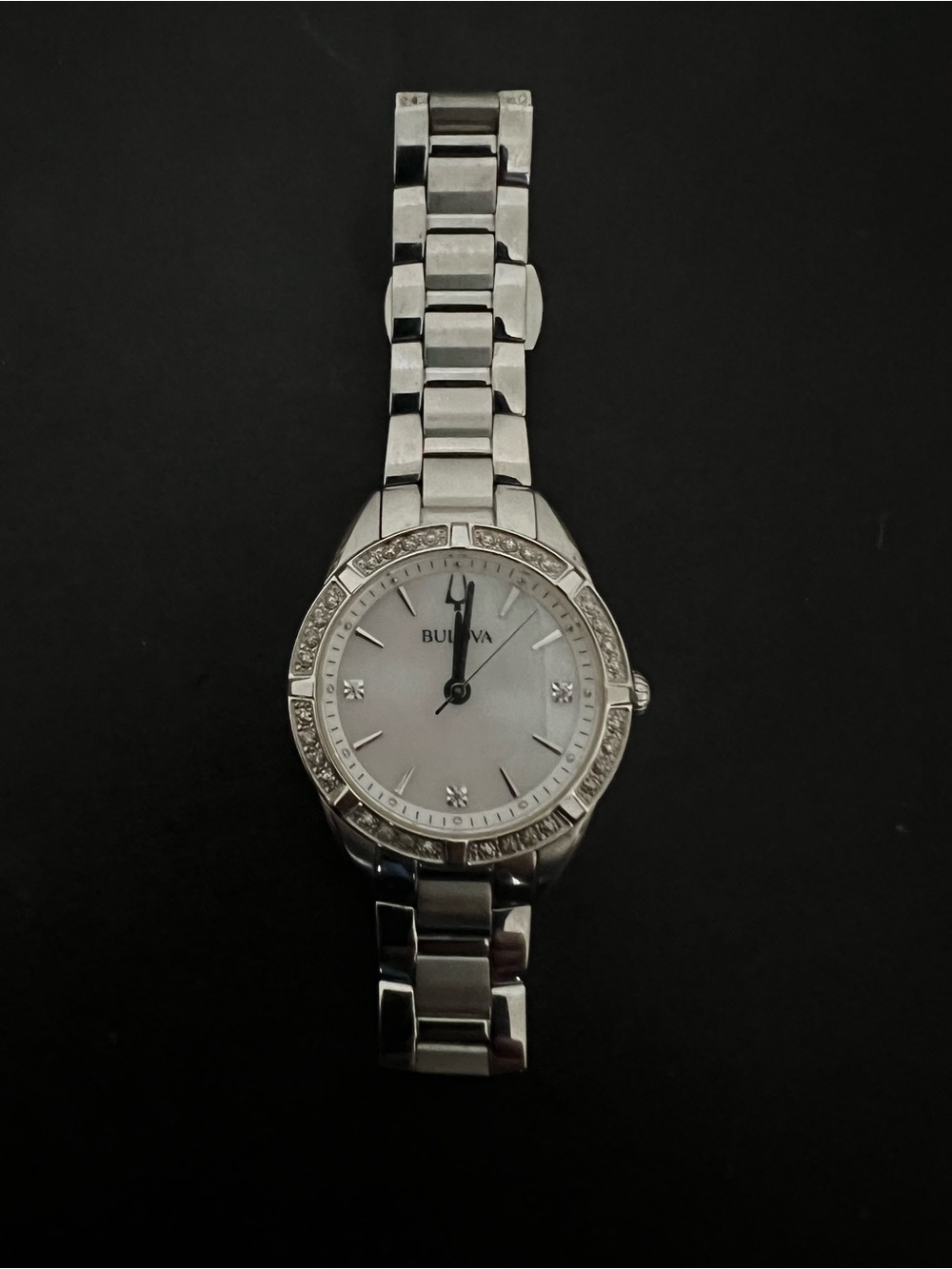 Bulova Silver Crystal-Accent Women's Bracelet Watch